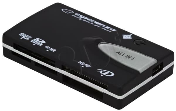 Esperanza EA129 - Kortinlukija - all-in-1 (MS, Microdrive, MMC, SD, MS Duo, xD, MS PRO Duo, CF, RS-MMC, SDHC, SDXC) - USB 2.0