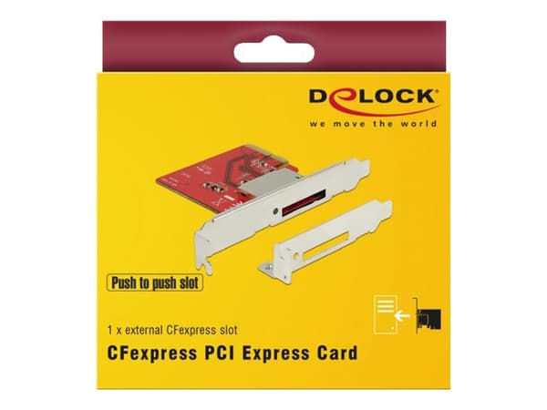 Delock PCI Express > 1x external CFexpress slot - Kortläsare (CF) - PCI Express x4 3.0
