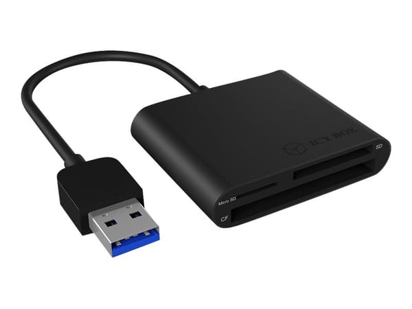 ICY BOX IB-CR301-U3 - Kortinlukija (CF 1, SD, CF, microSD, SDHC, SDXC, SDHC UHS-I, SDXC UHS-I) - USB 3.0