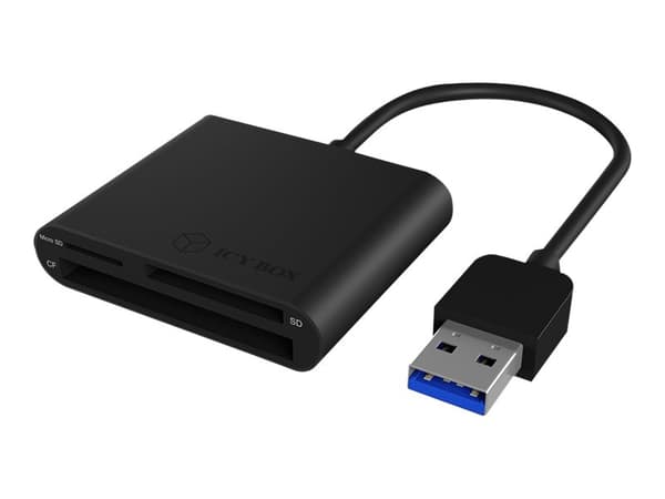 ICY BOX IB-CR301-U3 - Kortinlukija (CF 1, SD, CF, microSD, SDHC, SDXC, SDHC UHS-I, SDXC UHS-I) - USB 3.0