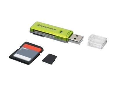 IOGEAR SD/MicroSD/MMC Card Reader/Writer GFR204SD - Kortinlukija (MMC, SD, RS-MMC, microSD, SDHC, microSDHC, SDXC) - USB 2.0