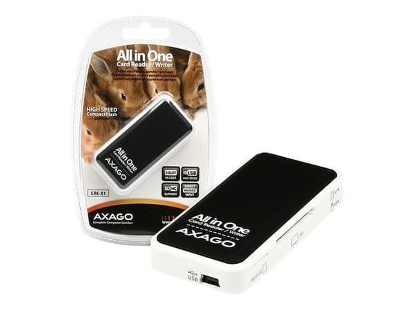 Axago CRE-X1 - Kortläsare - allt-i-1 (Multiformat) - USB 2.0