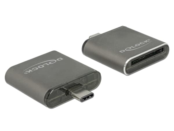 Delock USB Type-C SDHC / SDXC UHS-II / MMC Single Slot Card Reader - Kortinlukija (MMC, SD, SD, SDHC, SDXC, SDHC UHS-I, SDXC UHS-I, SDHC UHS-II, SDHC