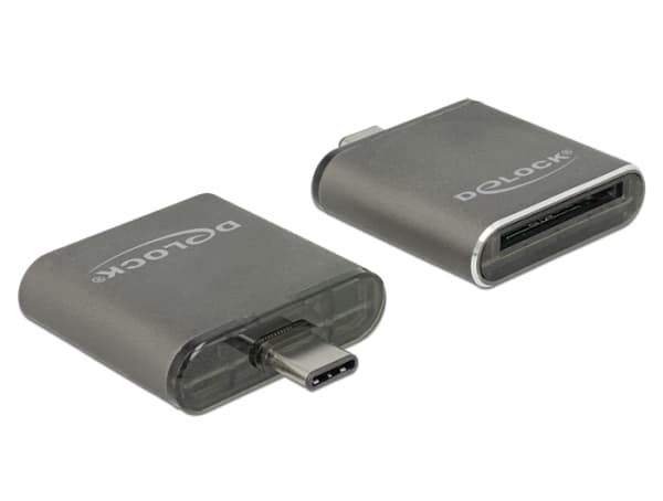 Delock USB Type-C SDHC / SDXC UHS-II / MMC Single Slot Card Reader - Kortinlukija (MMC, SD, SD, SDHC, SDXC, SDHC UHS-I, SDXC UHS-I, SDHC UHS-II, SDHC