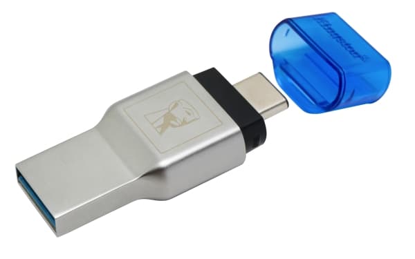 Kingston MobileLite Duo 3C - Kortinlukija (microSD, microSDHC UHS-I, microSDXC UHS-I) - USB 3.1 Gen 1 - Applen MacBookiin (alkuvuosi 2015, alkuvuosi