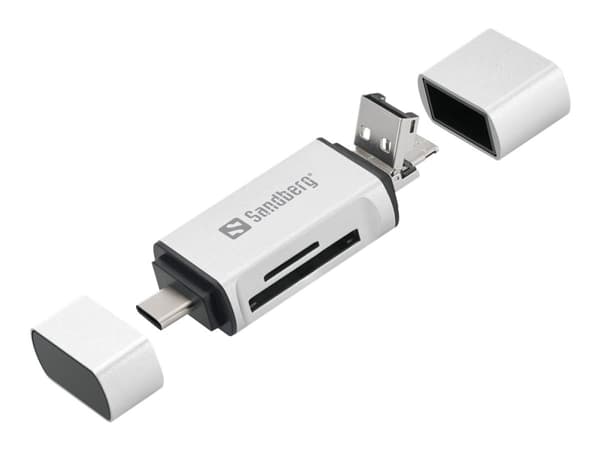 Sandberg - Kortinlukija (SD, microSD) - micro USB / USB / USB-C
