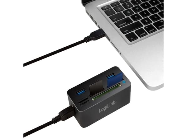LogiLink CR0042, USB 3.2 Gen 1 (3.1 Gen 1) Type-A, CF, MS Duo, MS Micro (M2), MicroSD (TransFlash), USB 2.0, USB 3.2 Gen 1 (3.1 Gen 1) Type-A, 85 mm,