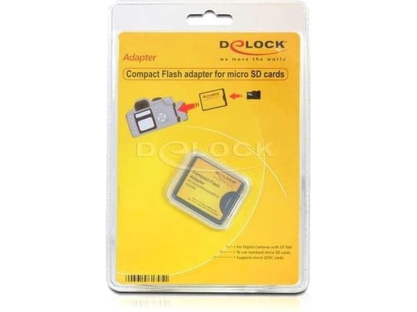 Delock Compact Flash Adapter - Kortadapter (microSD, microSDHC, microSDXC) - CompactFlash - for P/N: 91638