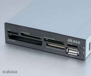 Akasa Sisäinen kortinlukija - Kortinlukija - 3,5" (CF 1, CF II, MS PRO, Microdrive, MMC, SD, MS Duo, xD, TransFlash, MMCmobile, microSD, SDHC, MS Mic