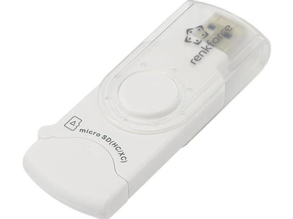 Conrad RF-4222510, MMC, MicroSD (TransFlash), MicroSDHC, MicroSDXC, SD, SDHC, SDXC, Valkoinen, Muovi, USB 3.2 Gen 1 (3.1 Gen 1), 33 mm, 88 mm