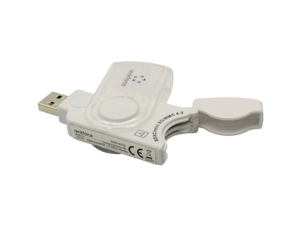 Conrad RF-4222510, MMC, MicroSD (TransFlash), MicroSDHC, MicroSDXC, SD, SDHC, SDXC, Valkoinen, Muovi, USB 3.2 Gen 1 (3.1 Gen 1), 33 mm, 88 mm