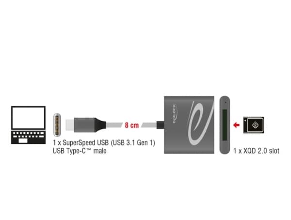 DeLOCK - Kortinlukija (XQD, XQD 2.0) - USB 3.1 Gen 1
