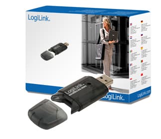 LogiLink Cardreader USB 2.0 Stick external for SD/MMC, Svart, 480 Mbit/s, USB 2.0