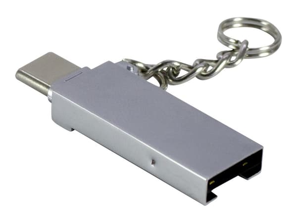 Inter-Tech - Kortleser - 2-i-1 (microSD) - USB 2.0/USB-C