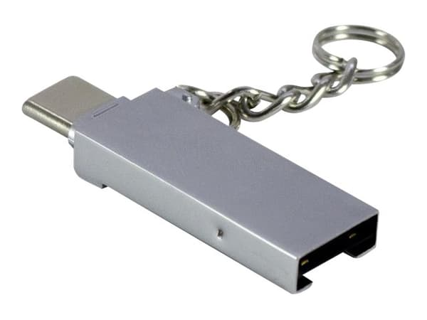 Inter-Tech - Kortleser - 2-i-1 (microSD) - USB 2.0/USB-C