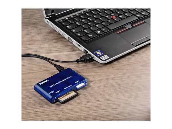 Hama USB 2.0 30 in 1 CardReaderWriter - Kortläsare - 35 i 1 (CF I, CF II, MS, MS PRO, Microdrive, MMC, SD, SM, MS Duo, xD, MS PRO Duo, RS-MMC) - USB