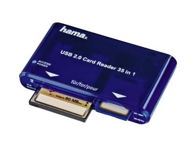 Hama USB 2.0 30 in 1 CardReaderWriter - Kortläsare - 35 i 1 (CF I, CF II, MS, MS PRO, Microdrive, MMC, SD, SM, MS Duo, xD, MS PRO Duo, RS-MMC) - USB