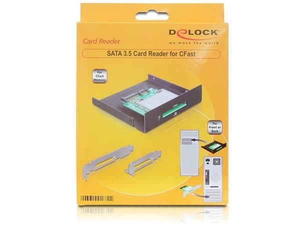Delock SATA 3.5 kortinlukija &gt; CFast - Kortinlukija - 3.5" (CFast-kortti tyyppi I, CFast-kortti tyyppi II) - Serial ATA