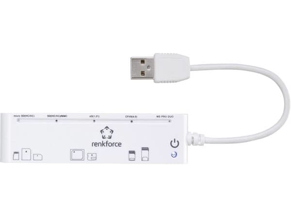 Renkforce CR45e, CF, CF Typ II, MMC, MMC Mobile, MMC+, MS Duo, MS PRO, MS PRO Duo, Memory Stick (MS), MicroSD..., Vit, USB, 101 mm, 27 mm, 15 mm