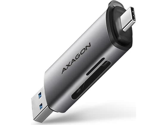 AXAGON CRE-SAC kortinlukija, USB 3.2 Gen1 tyyppi C + tyyppi A, SD, microSD, microSD