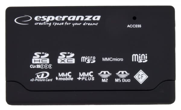 Esperanza EA119 - Kortleser - alt-i-1 (MS, miniSD, MS Duo, SDHC, microSD, MMCplus, SDXC, MMCmobile, xD, MS Micro, CF) - USB 2.0