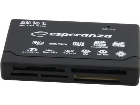 Esperanza EA119 - Kortleser - alt-i-1 (MS, miniSD, MS Duo, SDHC, microSD, MMCplus, SDXC, MMCmobile, xD, MS Micro, CF) - USB 2.0
