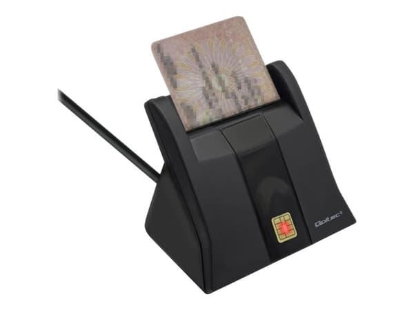 Qoltec 50643 - SMART-kortinlukija - USB 2.0 - musta