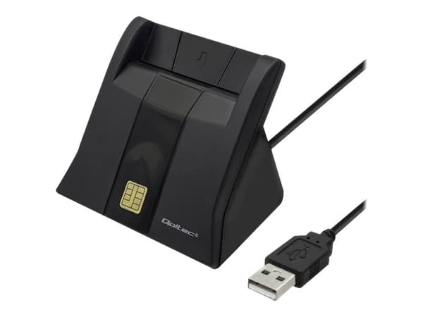 Qoltec 50643 - SMART-kortinlukija - USB 2.0 - musta