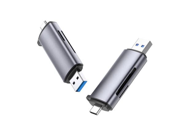 Ugreen - Kortläsare - 2-i-1 (MMC, SD, RS-MMC, microSD, SDHC, microSDHC, SDXC, microSDXC) - USB 3.0/USB-C