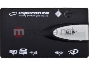 Esperanza EA129 - Kortinlukija - all-in-1 (MS, Microdrive, MMC, SD, MS Duo, xD, MS PRO Duo, CF, RS-MMC, SDHC, SDXC) - USB 2.0
