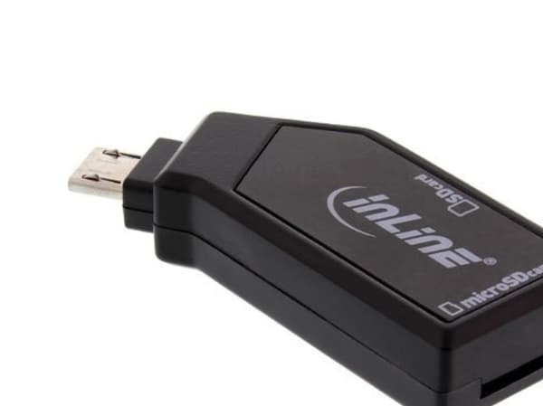 InLine 66778, MicroSD (TransFlash),SD,SDHC, musta, 480 Mbit/s, 32 GB, Micro-USB