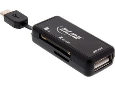 InLine 66776, MMC, MicroSD (TransFlash), MicroSDHC, SD, SDHC, SDXC, Musta, USB 2.0, 1 kpl