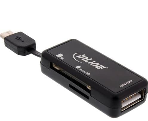 InLine 66776, MMC, MicroSD (TransFlash), MicroSDHC, SD, SDHC, SDXC, Musta, USB 2.0, 1 kpl