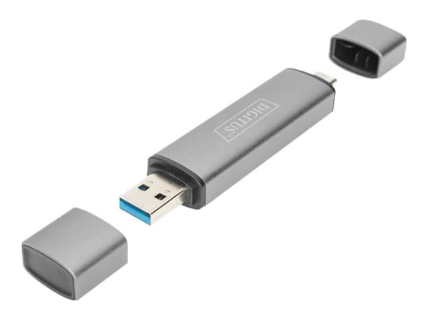 DIGITUS DA-70886 - Kortinlukija (SD, microSD) - USB 3.0/USB-C