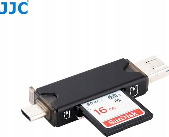 JJC minnekortleser 3.0 USB / Micro USB / USB-C TYPE-C for Micro SD / SD-kort
