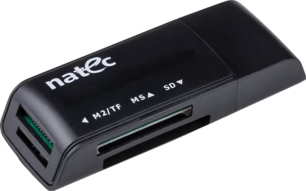 NATEC ANT 3 Mini, Memory Stick (MS), MicroSD (TransFlash), MiniSD, MMC, MS Micro (M2), MS PRO, MS PRO Duo,..., Svart, 480 Mbps, USB 2.0