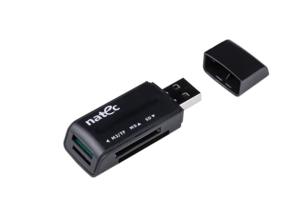 NATEC ANT 3 Mini, Memory Stick (MS), MicroSD (TransFlash), MiniSD, MMC, MS Micro (M2), MS PRO, MS PRO Duo,..., Svart, 480 Mbps, USB 2.0