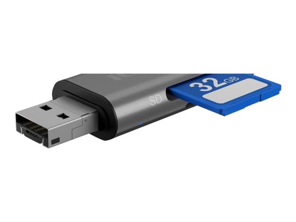 ICY BOX IB-CR201-C3 - Kortläsare (SD, microSD, SDHC, microSDHC, SDXC, microSDXC, SDHC UHS-I, microSDHC UHS-I) - micro USB / USB / USB-C 3.2 Gen 1