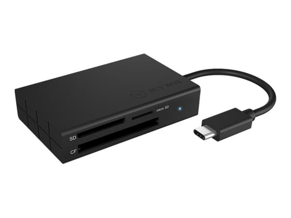 ICY BOX IB-CR401-C3 - Kortinlukija (SD, CF, microSD, microSD, microSDHC, SDXC, microSDXC, SDHC UHS-I, SDXC UHS-I, microSDHC UHS-I, microSDXC UHS-I, S