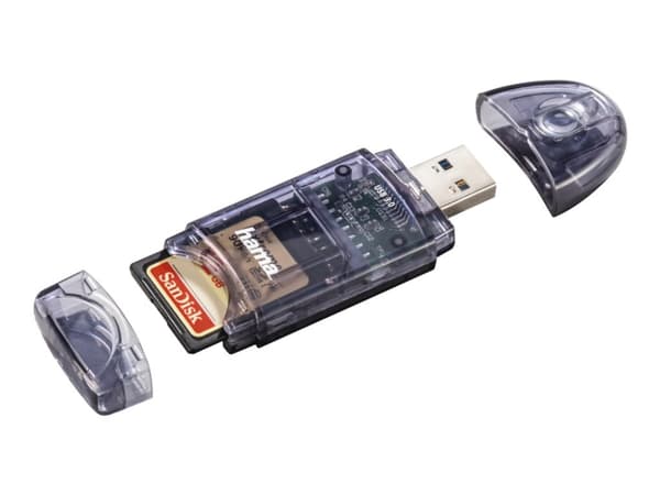 Hama 00124194, MicroSD (TransFlash), MicroSDHC, MicroSDXC, SD, SDHC, SDXC, Anthracite, 5000 Mbps, Status, Windows 10/8/7/XP MAC OS 9.x +, USB