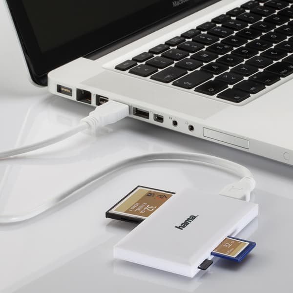 HAMA Kortæser USB 3.0 Multi SD/Micro/CF/MS Hvid