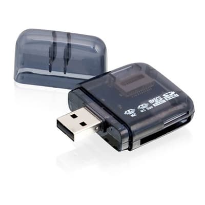Kortläsare USB 2.0 SD / Svart / MS, MS Duo, MS Pro Duo, Micro SD, Mini SD