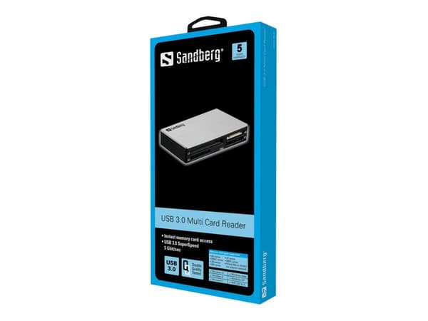 Sandberg USB 3.0-kortläsare - Kortläsare (MS, MMC, SD, xD, CF, TransFlash, microSD, SDHC, MS Micro) - USB 3.0