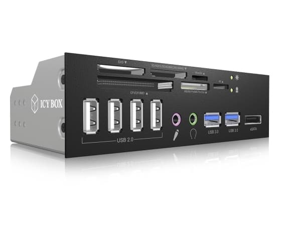 ICYBOX IB-863a-B IcyBox Card Reader, 5.25, USB 3.0, 1x eSATA, multiport front panel
