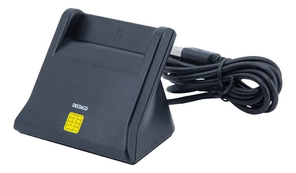 Smartkortläsare, USB-A, svart Svart