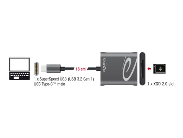 Delock - Kortläsare (XQD, XQD 2.0) - USB-C