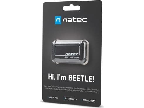 NATEC BEETLE, MMC, MS Micro (M2), MS PRO, MS PRO Duo, Memory Stick (MS), MicroSD (TransFlash), MiniSD, RS-MMC,..., Sort, 480 Mbit/s, CE, USB 2.0, 0,8