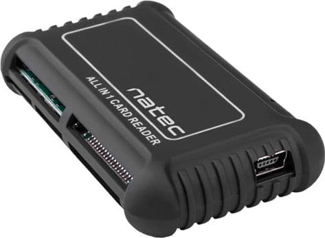 NATEC BEETLE, MMC, MS Micro (M2), MS PRO, MS PRO Duo, Memory Stick (MS), MicroSD (TransFlash), MiniSD, RS-MMC,..., Sort, 480 Mbit/s, CE, USB 2.0, 0,8