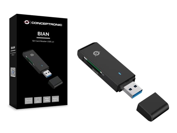 Conceptronic BIAN02B kortinlukija USB 3.2 Gen 1 (3.1 Gen 1) Type-A Musta