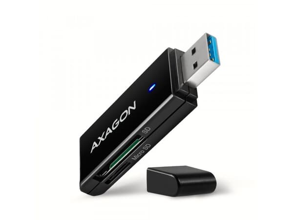 AXAGON CRE-S2N Ulkoinen SLIM-kortinlukija 2-paikkainen &amp; lun SD/microSD *USBAM *SDF *MSDF *MSDF